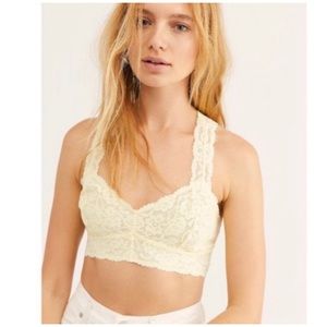 Free People Yellow Racerback Lace Bralette Small